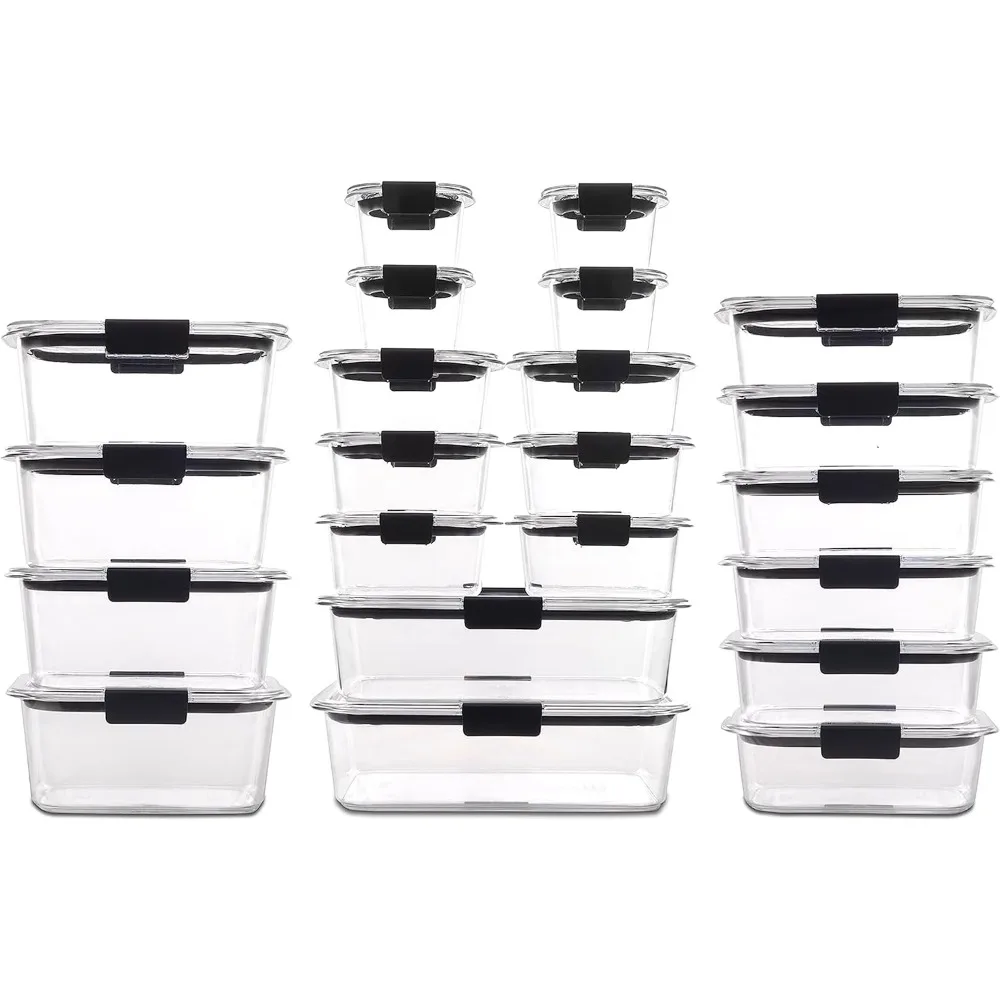 BPA Free 44-Piece Food Storage Containers Set Airtight Leak-Proof with Lids for Meal Prep Lunch and Leftovers