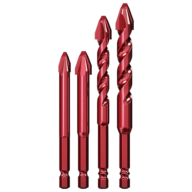 Multi functional tilt head eccentric drill, ultra hard ceramic stone glass dry drilling bit, hexagonal handle king drill