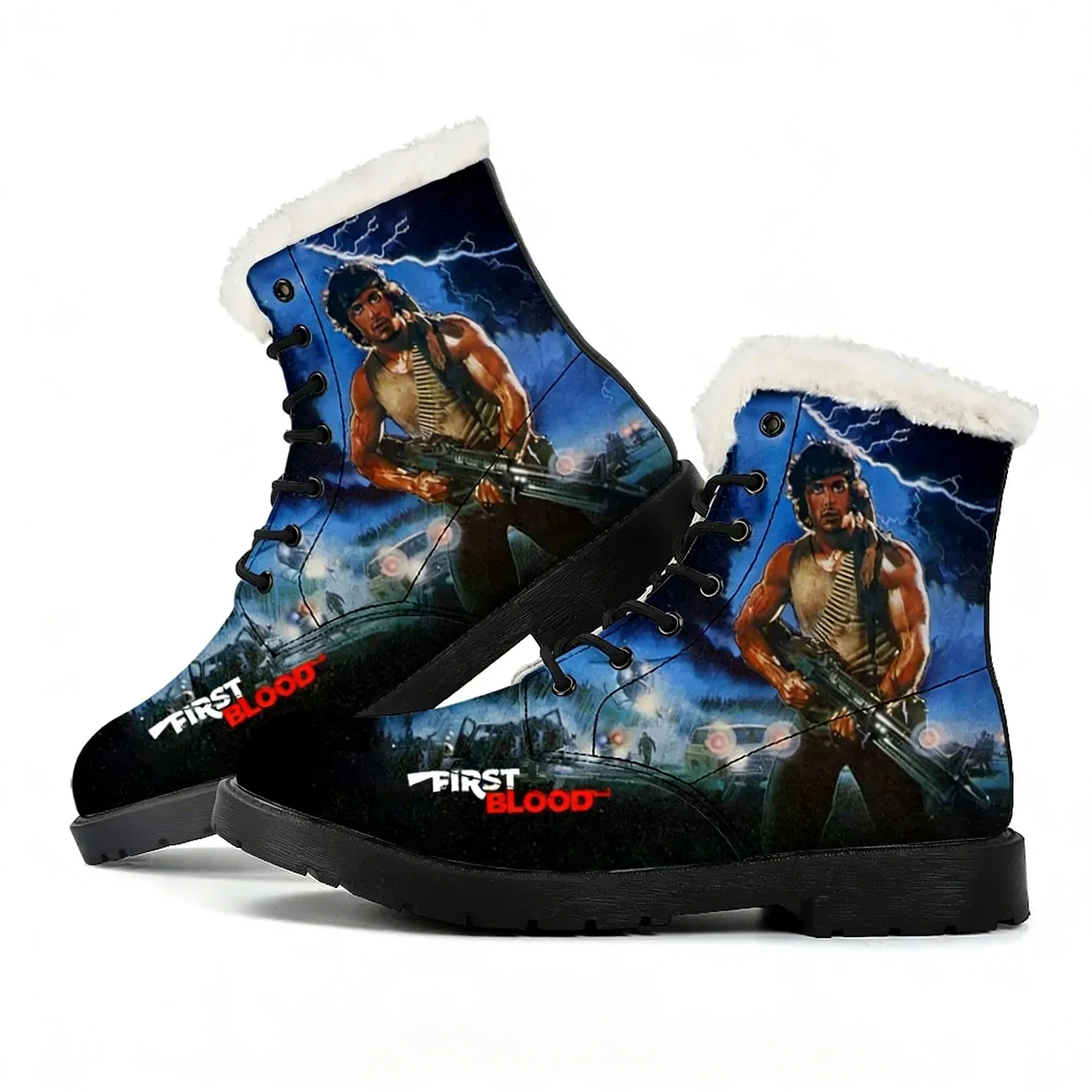 

Плюшевые ботинки John Rambo F-First B-Blood для мужчин, женщин и подростков, повседневные уличные ботинки, легкие, для пар, высокого качества, на заказ