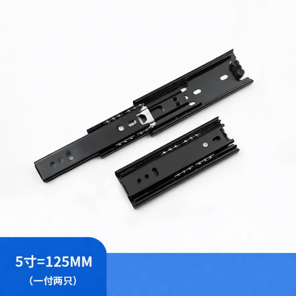 Drawer Slide Rail Ultra Short 3 Section Telescopic Stainless Steel Quiet Ball Bearing Furniture Hardware Cabinet Drawer Runner