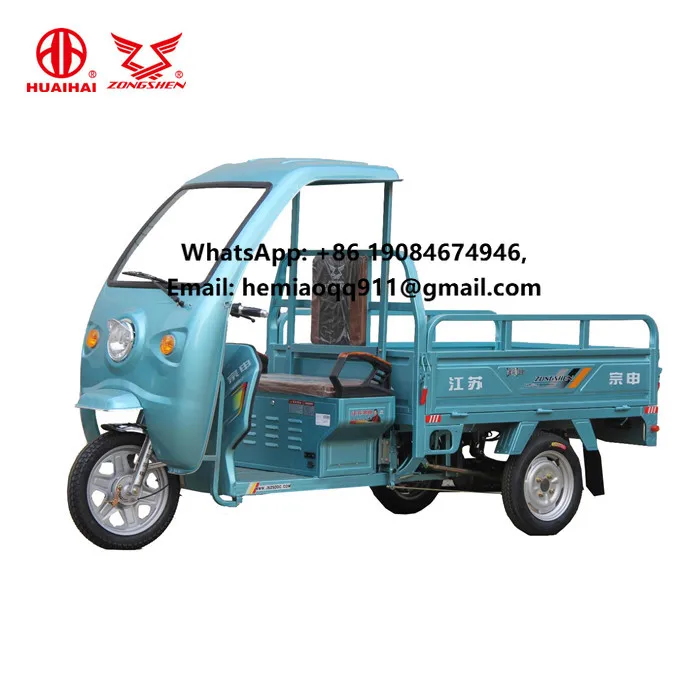 EEC Certification 60V1000W Motor Three Wheel Electric Cargo Tricycle With Cabin