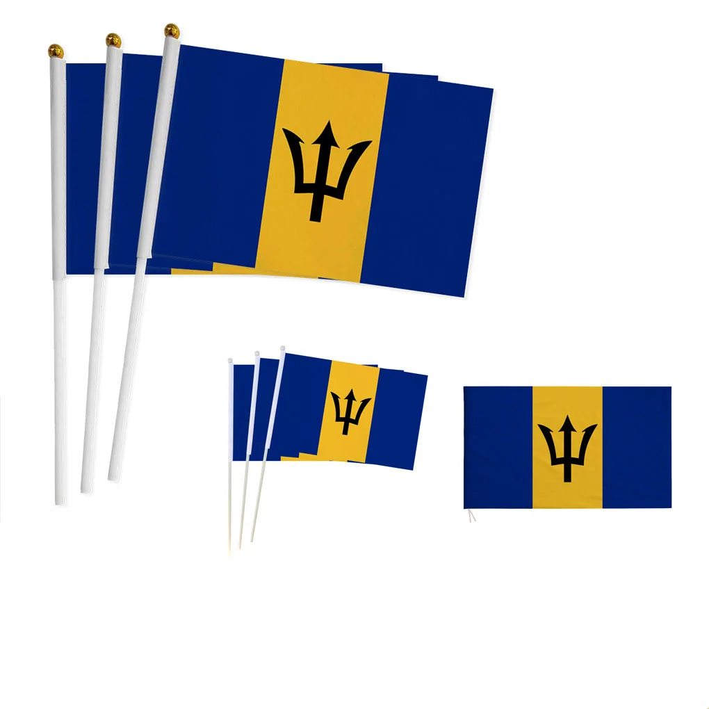 

Z-ONE FLAG 100pcs Barbados Hand Flag 14*21cm Barbadian National Flag Hand Held Waving Small Flag Indoor Outdoor Home Decor