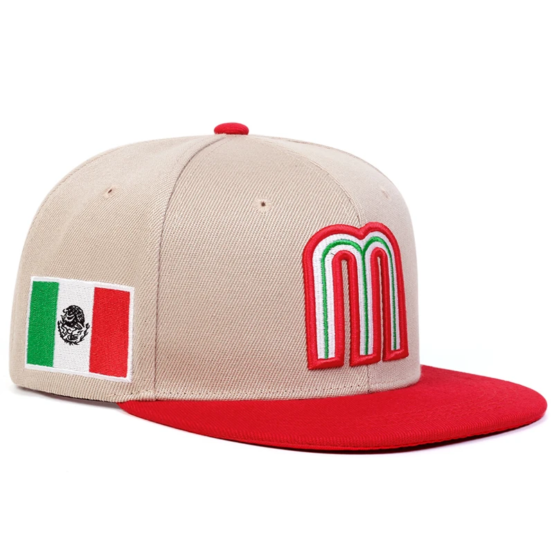 أزياء M رسالة المكسيك العلم التطريز قبعة بيسبول القطن snapback القبعات قابل للتعديل الهيب هوب الرياضة القبعات في الهواء الطلق قبعات للحماية من الشمس