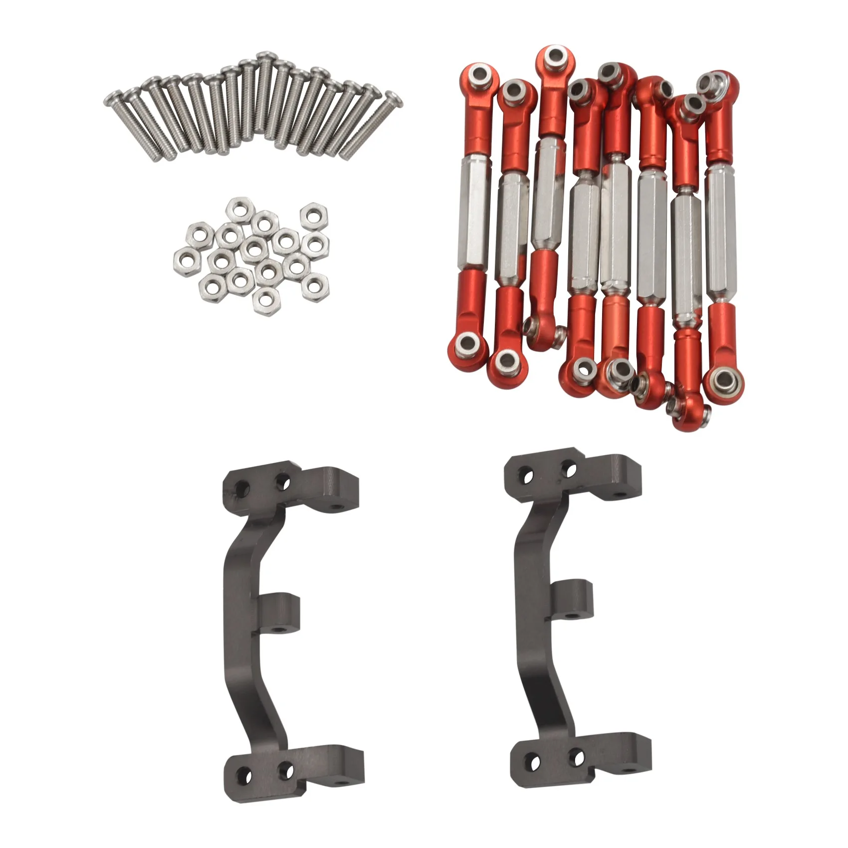 JY-For WPL B1 B-1 B14 B-14 B24 B-24 C14 1/16 RC Car Spare Parts Upgrade Metal Pull Rod Steering Pull Rod Servo Rod Pull Rod Base