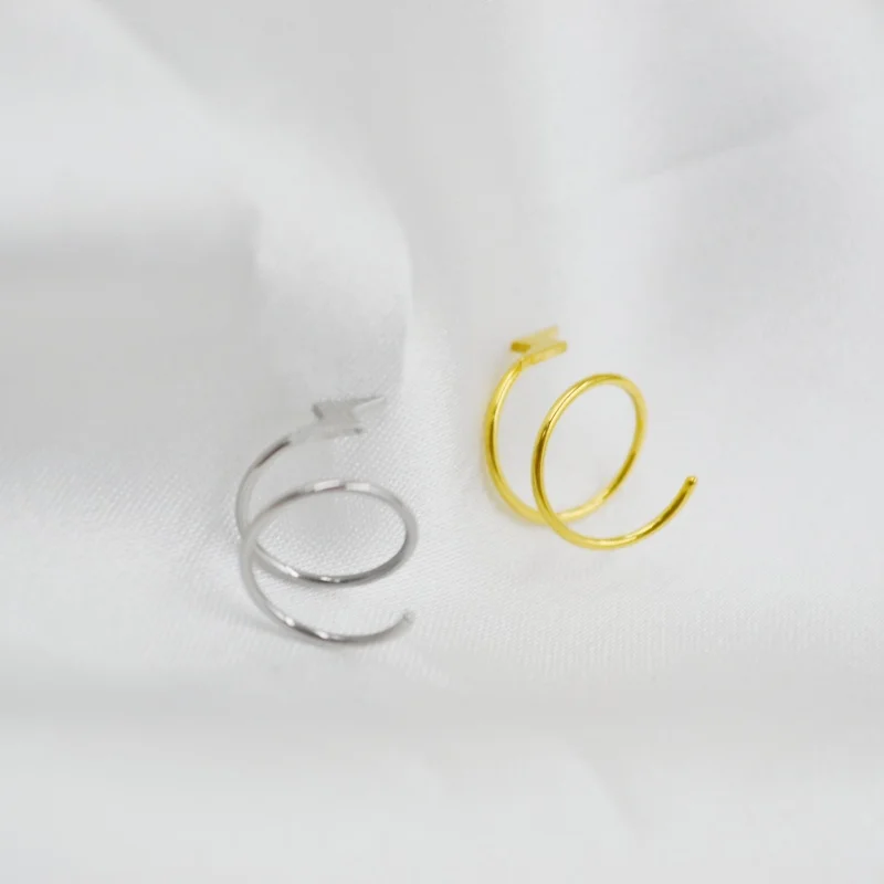 50pcs 316L Surgical Steel Hot 20G Two Rings Open Bend Seamless Hoop Fake Nose Ring Earring Ear Helix Tragus Nose Lip Piercing