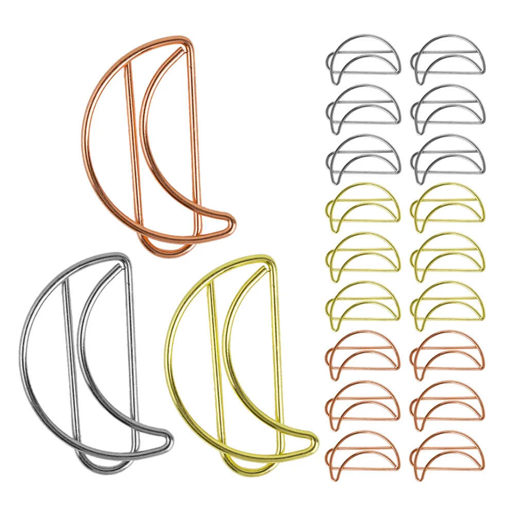 

30pcs Moon Shaped Paper Clips Creative Metal Bookmarks Cute Stationery For School Office Document Organizing Bookmark Page