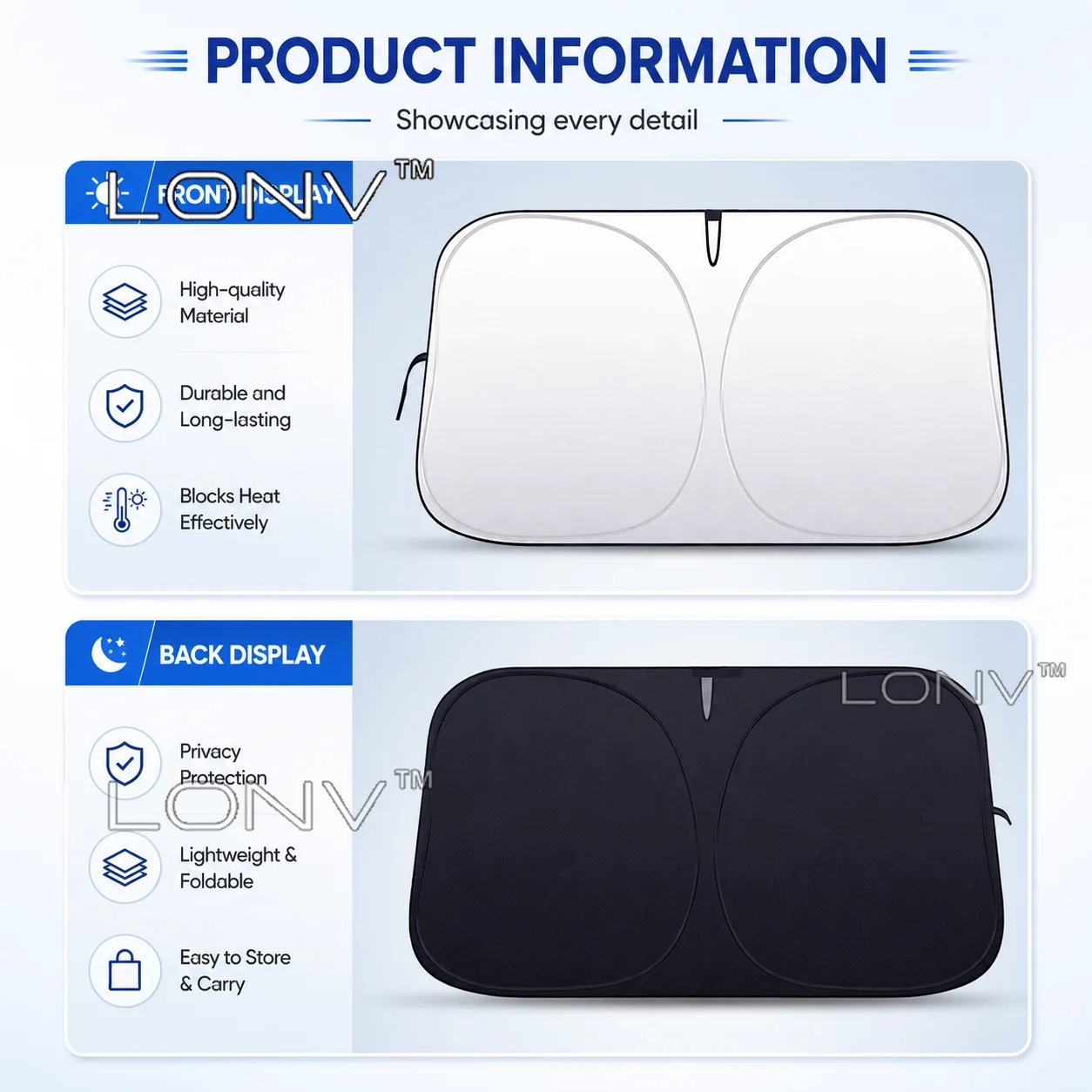Für MG S9 QS RX9 Moskvitch M90 2026 2027 Auto-Sonnenschutz Frontscheibenabdeckung Faltbar Anti-UV Wärmeisolierung Zubehör – Detail 4