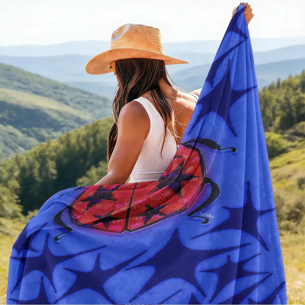 Outdoor Ladybug Pattern Blanket Throw Camping Picnic Sofa Decor Cozy Large Print Textile Blanket Sheet 150x200cm Decorative Thro