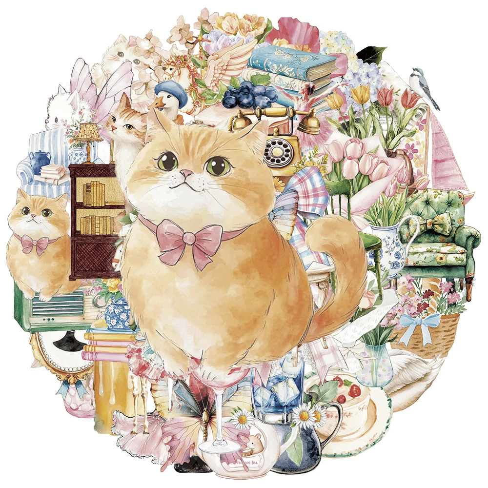 

10/30/50pcs Transparent Cute INS Style Graffiti Stickers DIY Skateboard Luggage Phone Helmet Aesthetic Decoration Sticker Decals