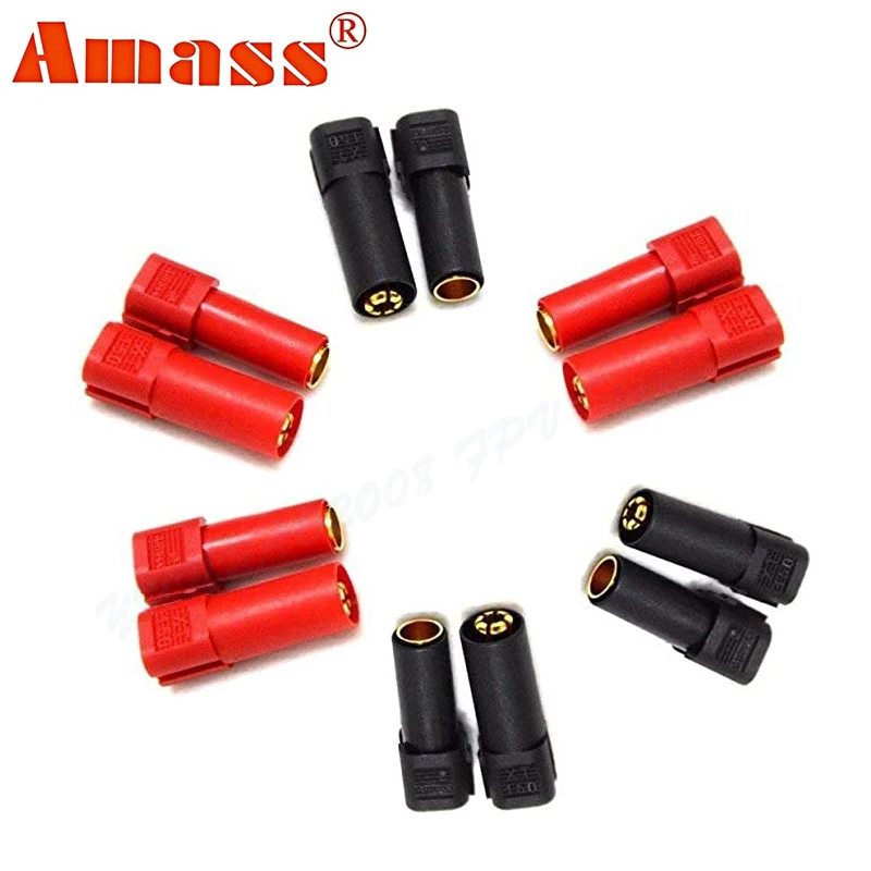 XT150 Connector Amass 6mm Bullet  Adapter Male Female Plug Set 130 High Rated Amps for FPV Drone RC LiPo Battery (3Pairs )