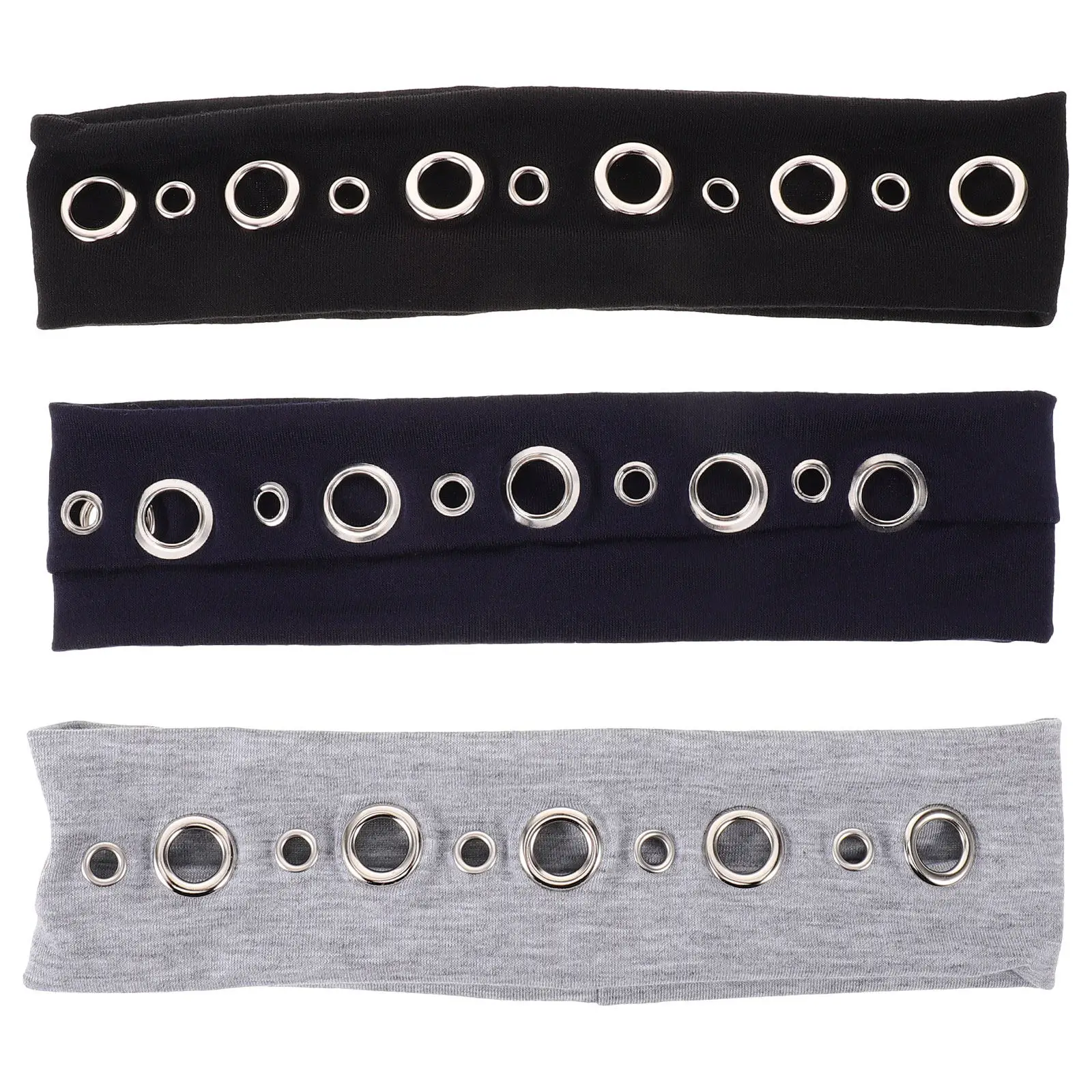 

Набор из 3 эластичных повязок на голову для женщин: мягкие полиэстеровые повязки с вырезами, в стиле панк-гранж, для фестивалей