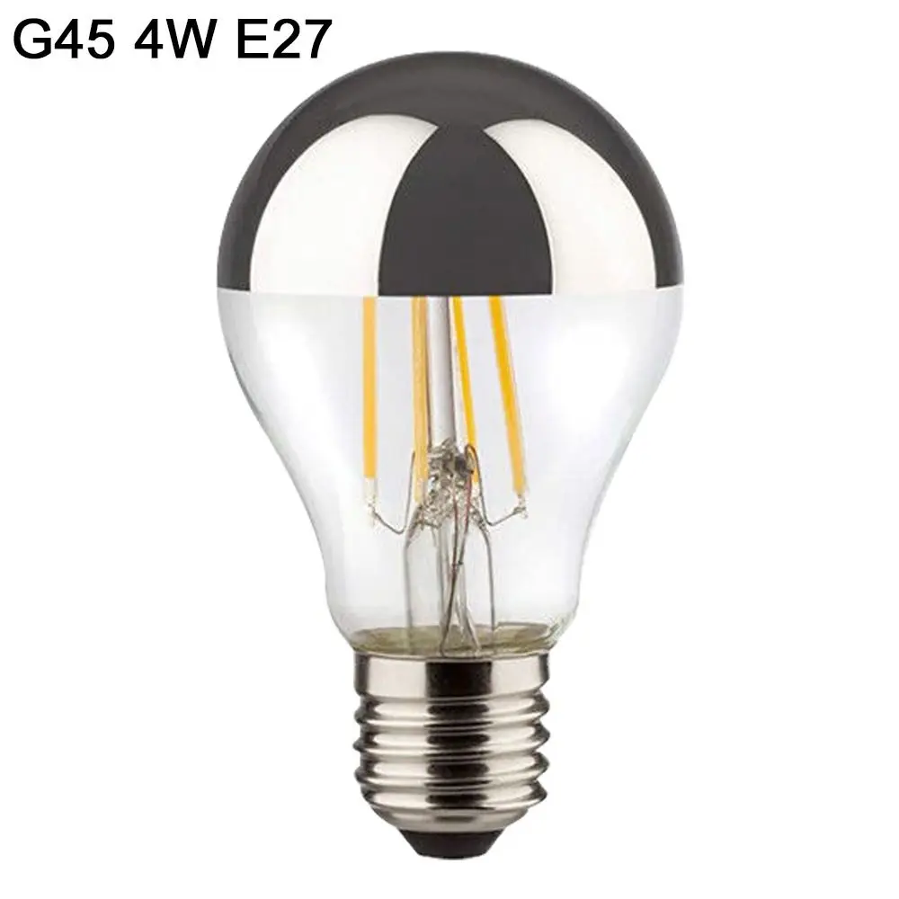 

Hot New silver light decorative light ncandescent mirror reflection LED filament bulb A60 semi-plated bulb