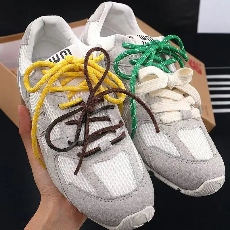 4-teiliges Set Vintage DIY MIU Bunte Schnürsenkel für Low-Top Canvas Sneaker Sport Casual Leder MIU Schnürsenkel Dropshipping – Detail 4