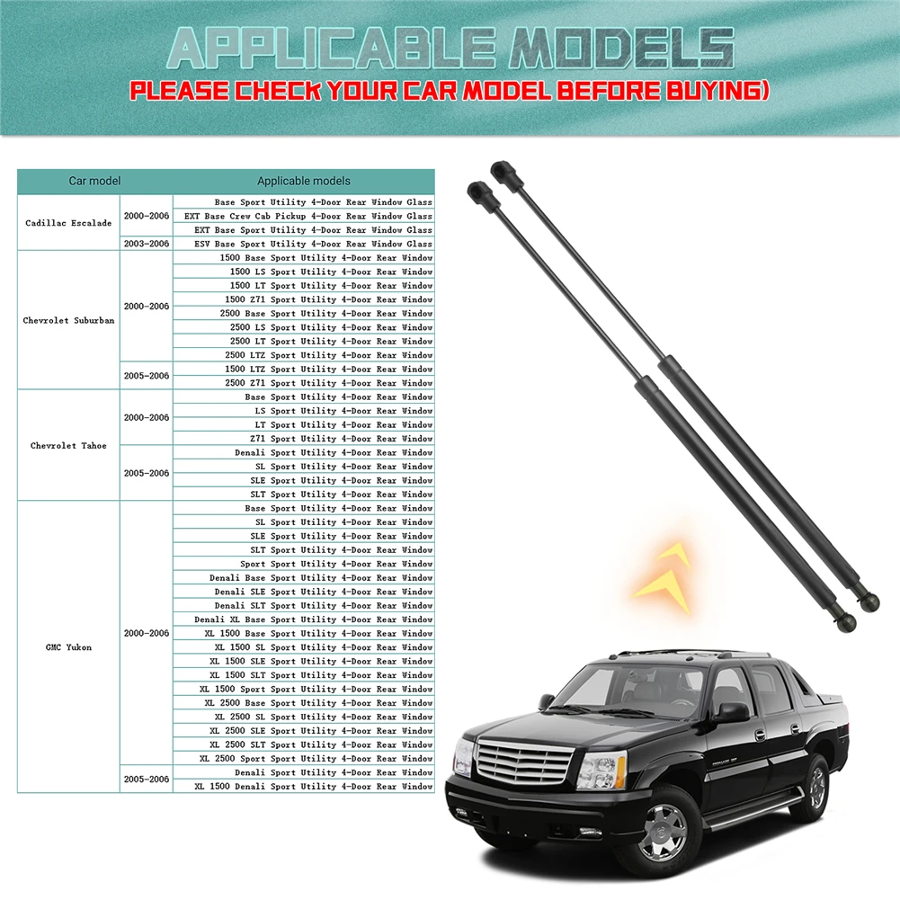لسيارة شيفروليه سوبربان تاهو جي إم سي يوكون 2000-2006 2 قطعة باب السيارة الخلفي زجاج النافذة رفع دعم الربيع امتصاص الصدمات دعامات الغاز