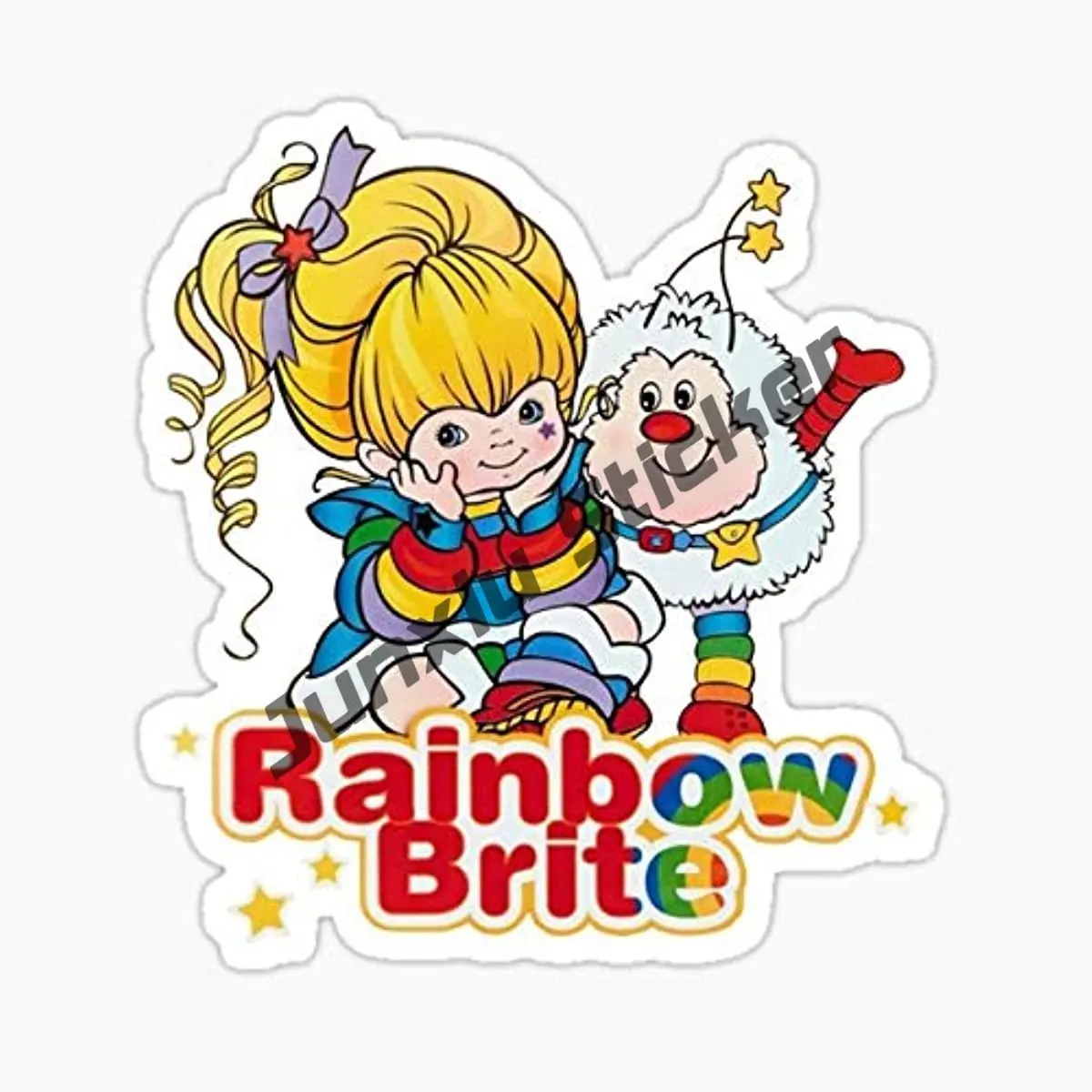 Car Styling Vinyl Funny Stickers for Rainbow Brite Right Arm Up JDM Cartoon Anime Retro Decals wall safe sticker memily new