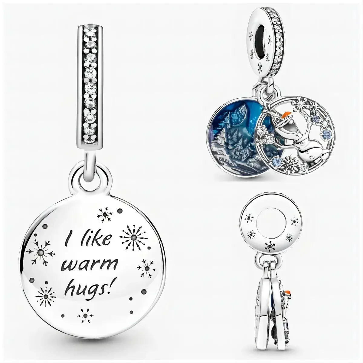 Fit Original aPandoraer Charm Bracelets Disney Frozen Olaf Dangle Charm Jewelry Berloque