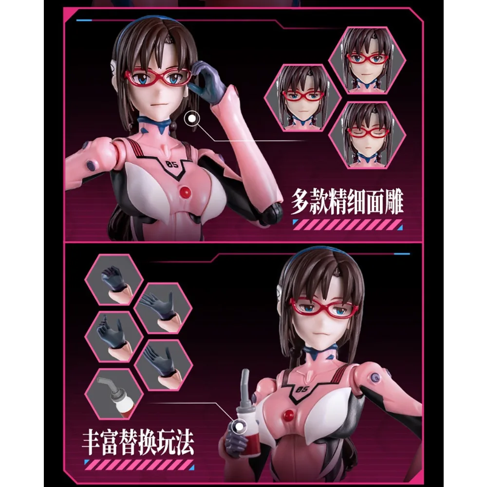 Oryginalne figurki akcji Blokees Neon Genesis Evangelion Premium Mari Makinami Illustrious Model Ozdoba na biurko Prezenty dla nastolatków