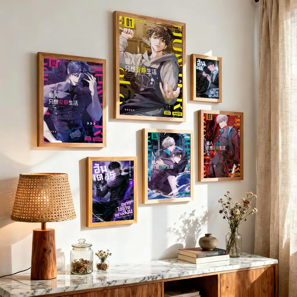 T-The Hunter's Gonna Lay Low Painting Calligraphy Aesthetic Canvas Wall Poster Modern Room Bedroom Cafe Wall Artwork