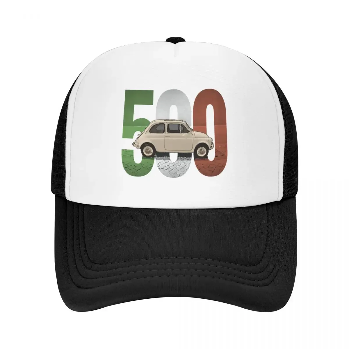 The Classic Fiat 500 on Black Baseball Cap Designer Hat Christmas Hat Icon Caps For Women Men's