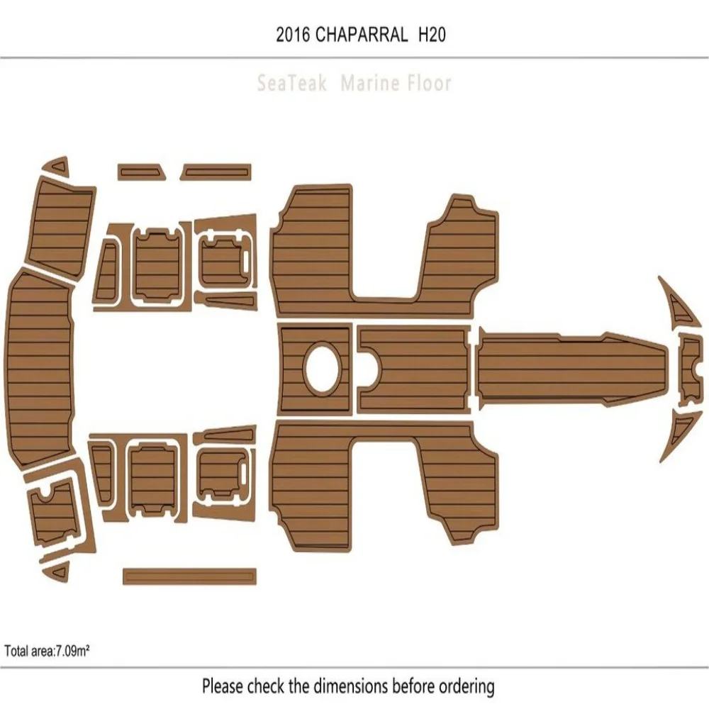 

2016 CHAPARRAL H20 cockpit & Swim Platform 1/4" 6mm EVA Teak teak floor SeaDek MarineMat Gatorstep Style Self Adhesive