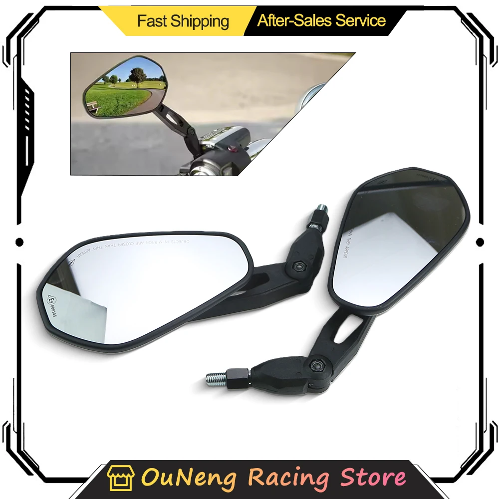 

Universial Motorcycle Rearview Mirror Scooter E-Bike Handlebar Rear View Side Mirror Electromobile Back Side Folding Mirror 1pai