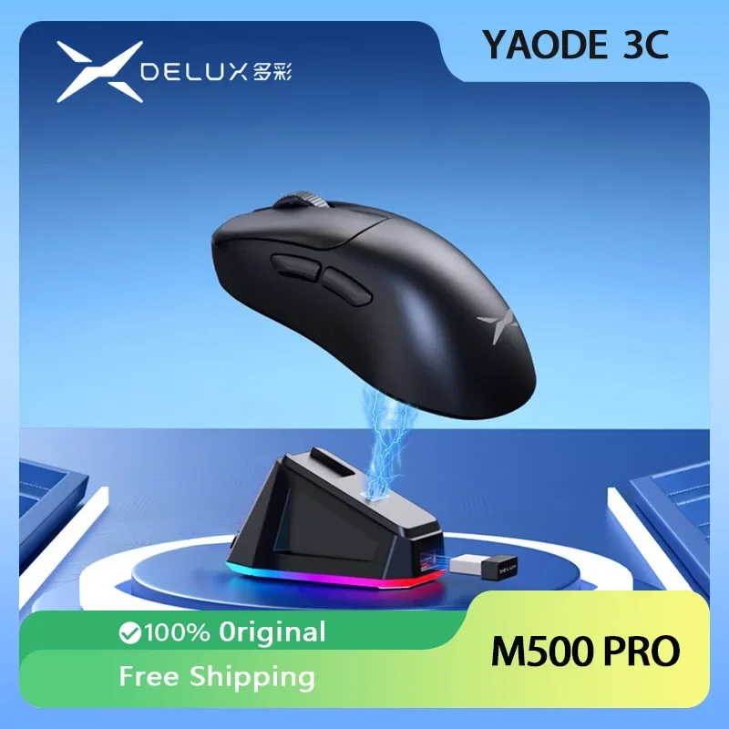 

Delux M500 PRO Gaming Mouse Wireless Blutooth Tri-Mode 8K Return Rate PAW3395 Ergonomic Lightweight Mouse Gamer Accessories