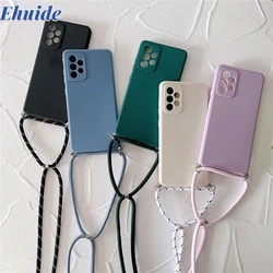 Crossbody Lanyard Silicone Case For OPPO Reno 15 14 15F 13 Find X5 Lite Realme 12 Pro Plus C75 C65 C55 C85 C63 Strap Soft Cover