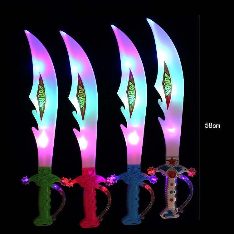 

6pcs Big size Glowing swords gravity-induced flash knives colorful sword boy's toys musical sound broadsword plastic party favor