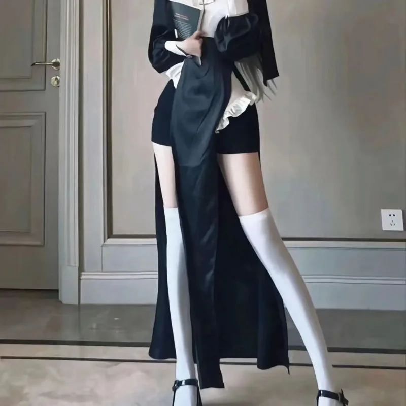 SS13Anime monjas diseño Original Cosplay Chowbie uniforme negro vestido Sexy disfraces de Halloween de gran tamaño para mujeres