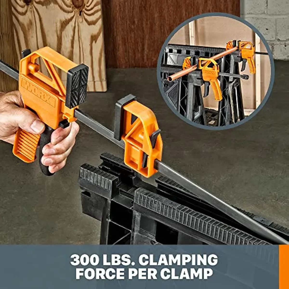 Imagem -03 - Clamping Sawhorses com Bar Clamps Worx-wx065