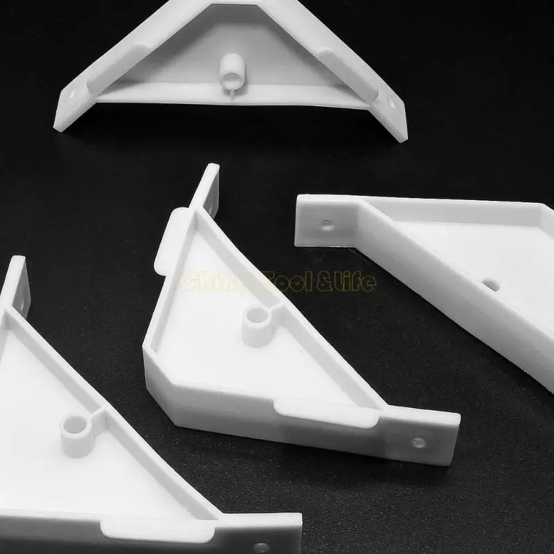 57QF 12 miếng Chân dài hình tam giác bằng nhựa màu trắng hỗ trợ để gia cố công việc gia cố tủ