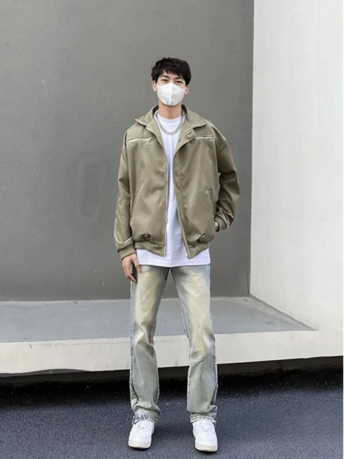 

MA Pilot Jaet Vintage American Sle Street Baseball Coat Men's Trendy Brand Couple's Clothing Loose Fit Long Sve