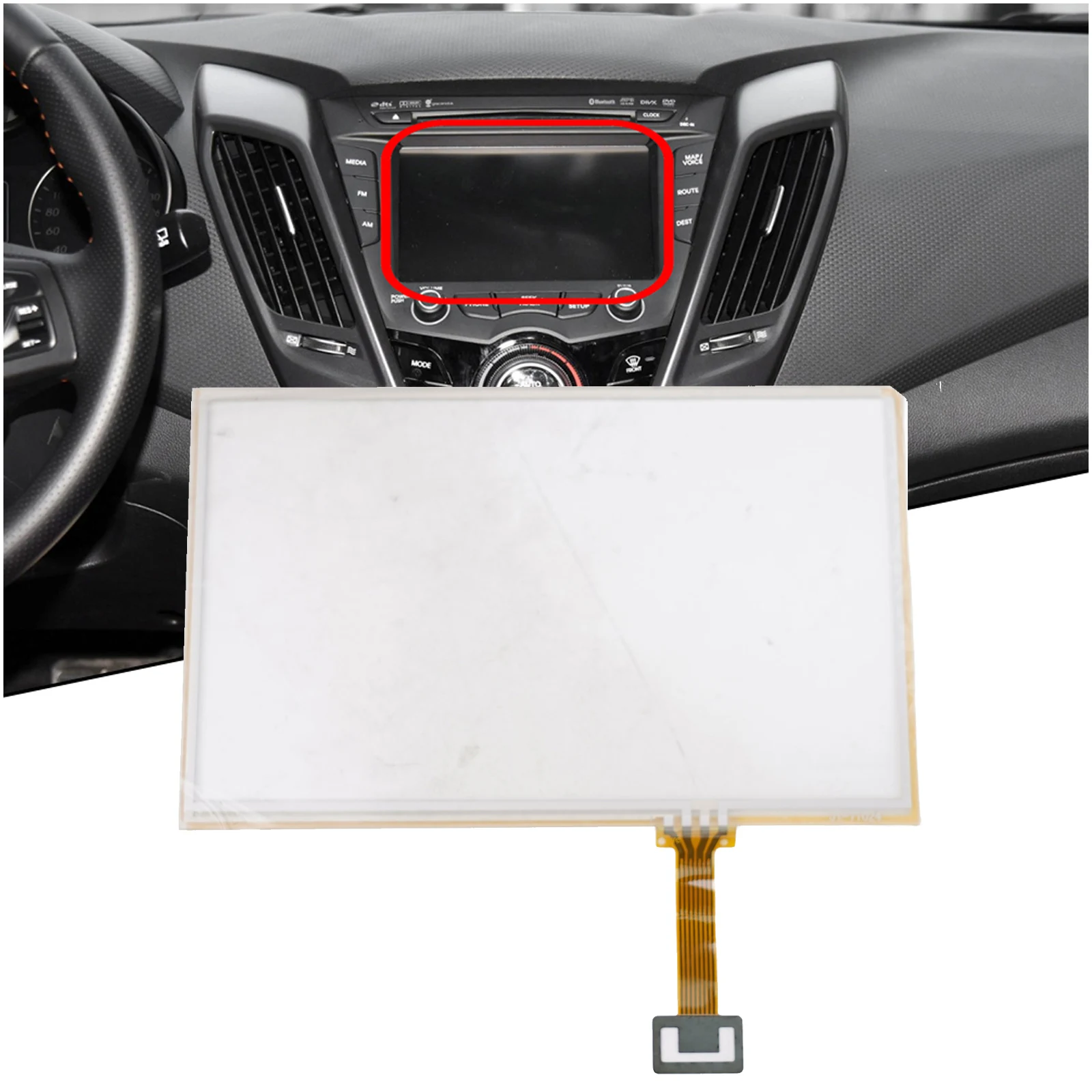 

For Hyundai For Sonata For Veloster 7 Touch Screen Digitizer LB070WV7 LMS700KF30 8Pin Compatible with Sorento Soul 2013 2016
