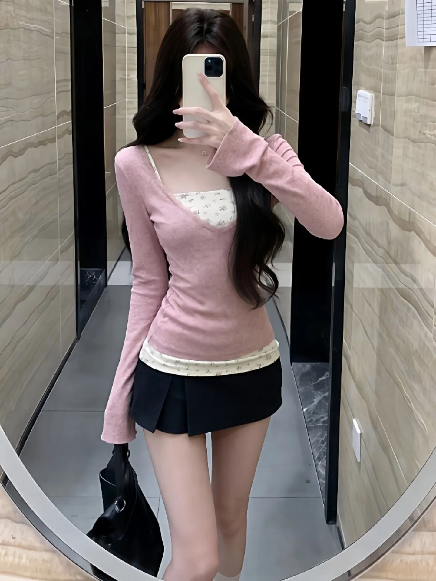T Shirt Women's With sleeves logistics, your style Korean, Shirt internal and Multi-Functional】Compatible two pieces وهميتين، Pink, With a fit To use. for the area the shoulders and body of the Alawi, multiple shop1105187750 with you. Upon guaranteed, for Spring purifies Construction</strong>