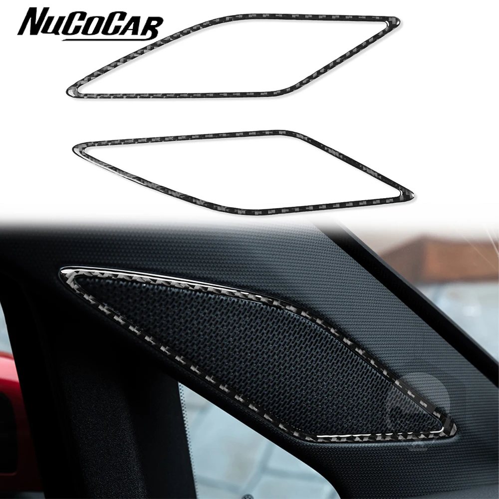 

For Volkswagen Golf 8 GTI MK8 2021-2023 Carbon Fiber Window A-pillar audio panel Car Interior Accessories Decorative Stickers