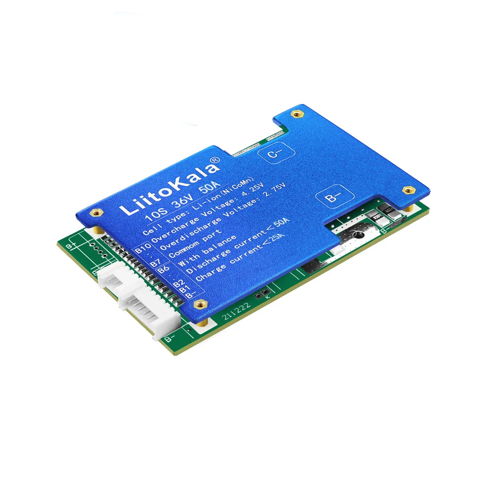 1-10 قطعة LiitoKala 10S-36V50A-BMS 18650/21700 بطارية ليثيوم لوح حماية متوازن موازن خلية ليثيوم أيون للسيارة الكهربائية