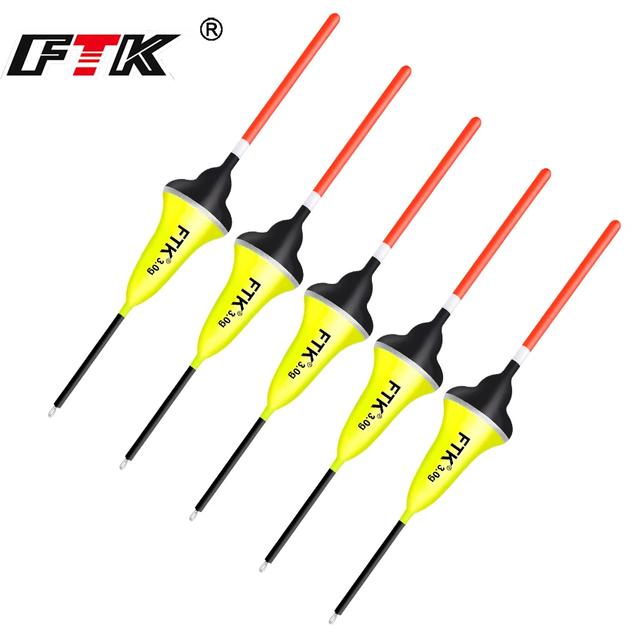 FTK Barguzinsky Fir Float Vertical Buoy 5Pcs Fishing Float Length 14-16cm Float  2g-5g For Carp Fishing Accessories