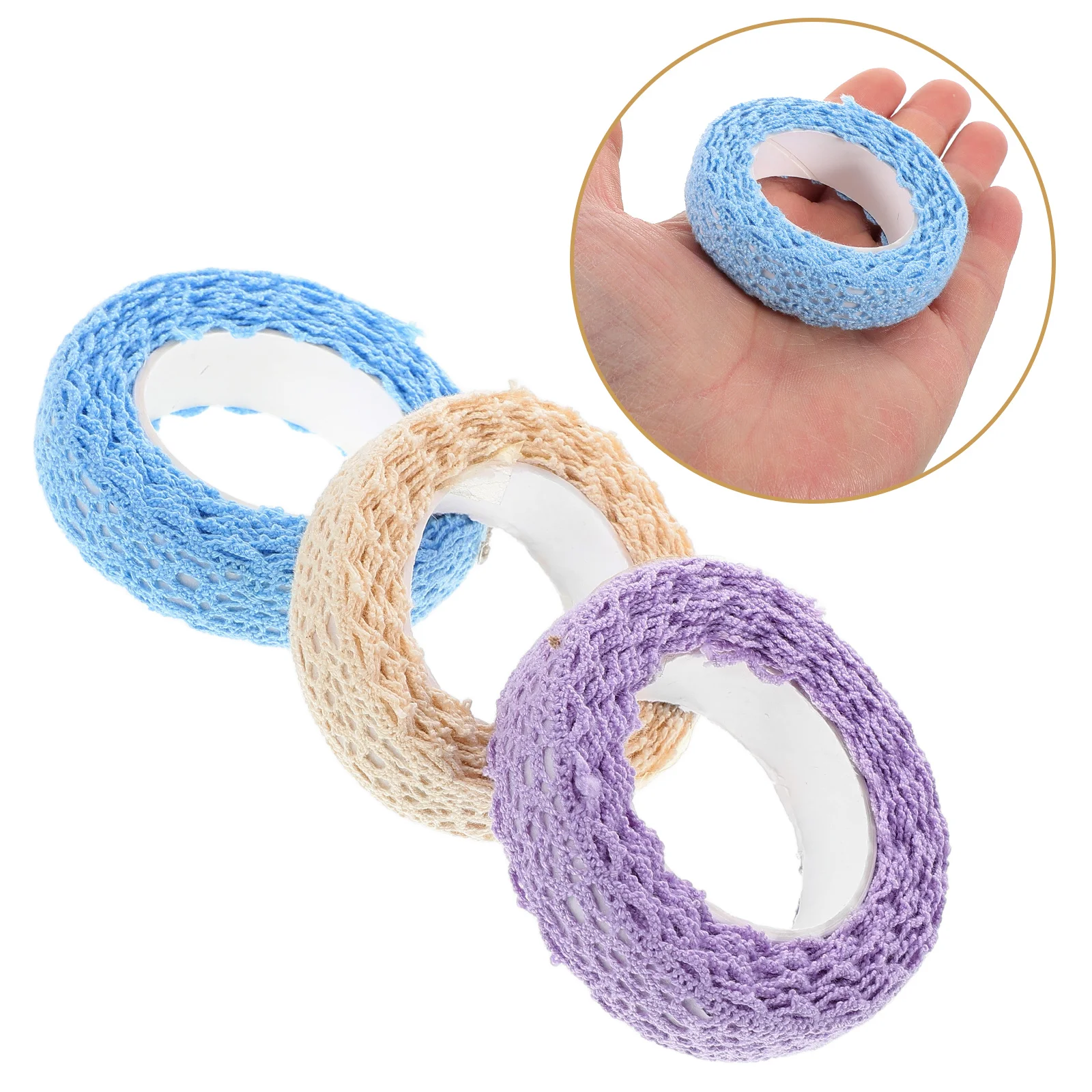 

3pcs DIY Photo Frame Decorative Lace Tapes Self Adhesive Fabric Scrapbooking Ribbon Exquisite Creative Cloth Stickers