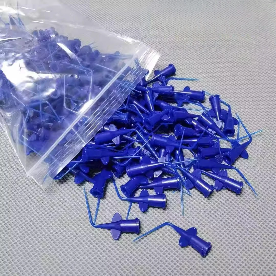 

100 шт. одноразовая игла для орошения корневых каналов 0,25 мм прозрачный цвет синяя игла-бабочка вторичный шприц стоматологический материал