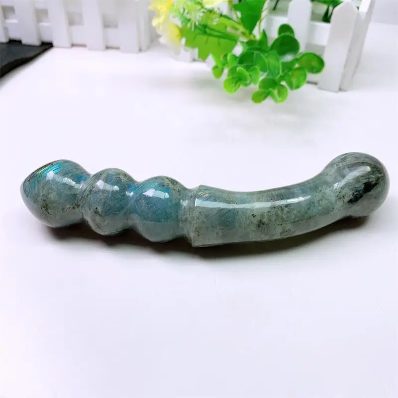 18cm Natural Labradorite Penis Crystal Quartz Yoni Wand Massage Stick Healing Gemstone As Gift For Women 1pcs