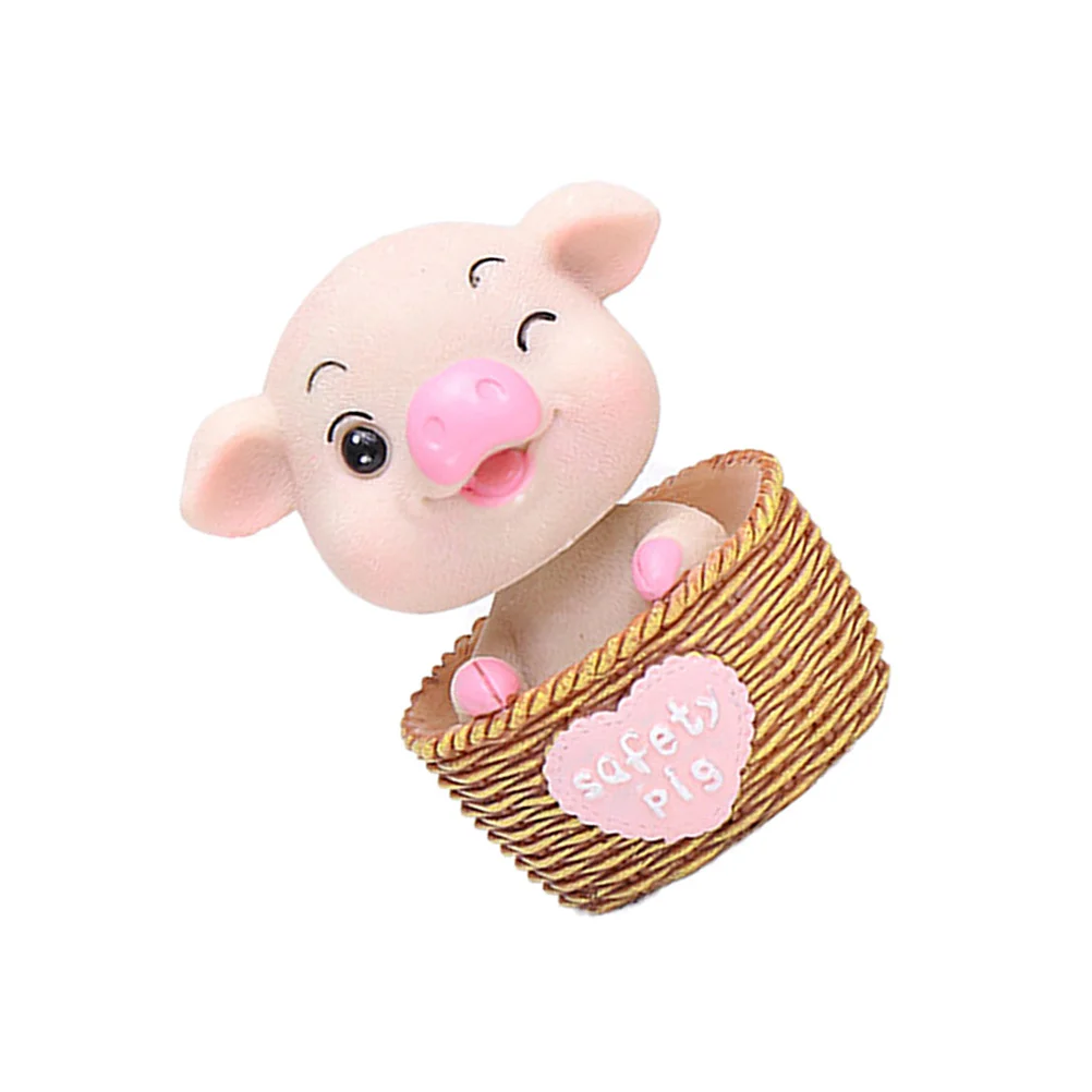 

Pig Car Ornament Pink Head Shaking Pig Resin Craft Decorative Car Decor Home Table Desk Ornament Gift for Party and Room