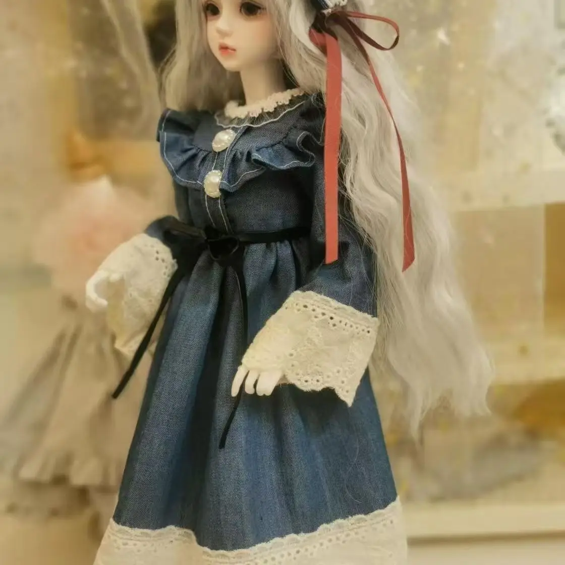 

For 1/4 BJD Doll Clothes For40cm-45cm Freely Combinable Denim Skirt Princess Dress Original No Doll
