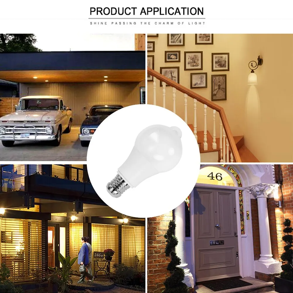LED PIR Motion Sensor Light Bulb E27 Inteligent Human Infrared Induction White Warm Light Automatic Switch Light Bulb