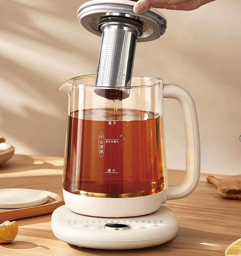 2L متعددة الوظائف وعاء الصحة مكتب ماكينة صنع الشاي التحكم في درجة الحرارة الزجاج زهرة إبريق الشاي الاحتياطي الحساء كوك السيارات الدفء غلاية