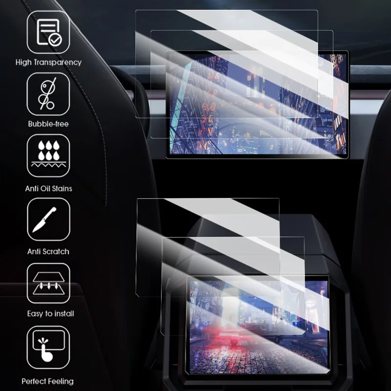 Cybertruck HD Navigation Screen 2024 Front Rear Center Console Central Control Dashboard Interior Film TPU Transparent for Tesla