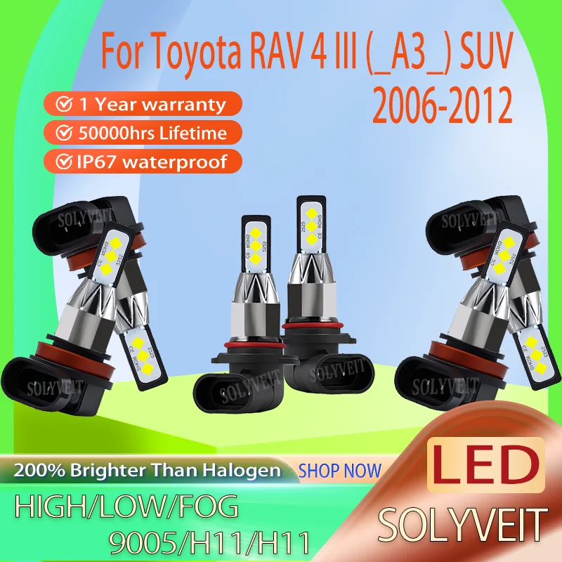 

Instant Illumination 9005 H11 H11 LED Headlight foglight For Toyota RAV 4 III (_A3_) SUV 2006 2007 2008 2009 2010 2011 2012
