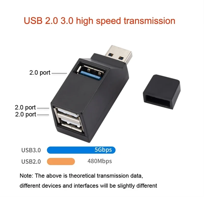 Nowy przenośny koncentrator USB 3.0 Adapter Extender Splitter Box 1 do 3 portów do komputera PC Laptop Klawiatura Mysz U Disk Card Reader Akcesoria