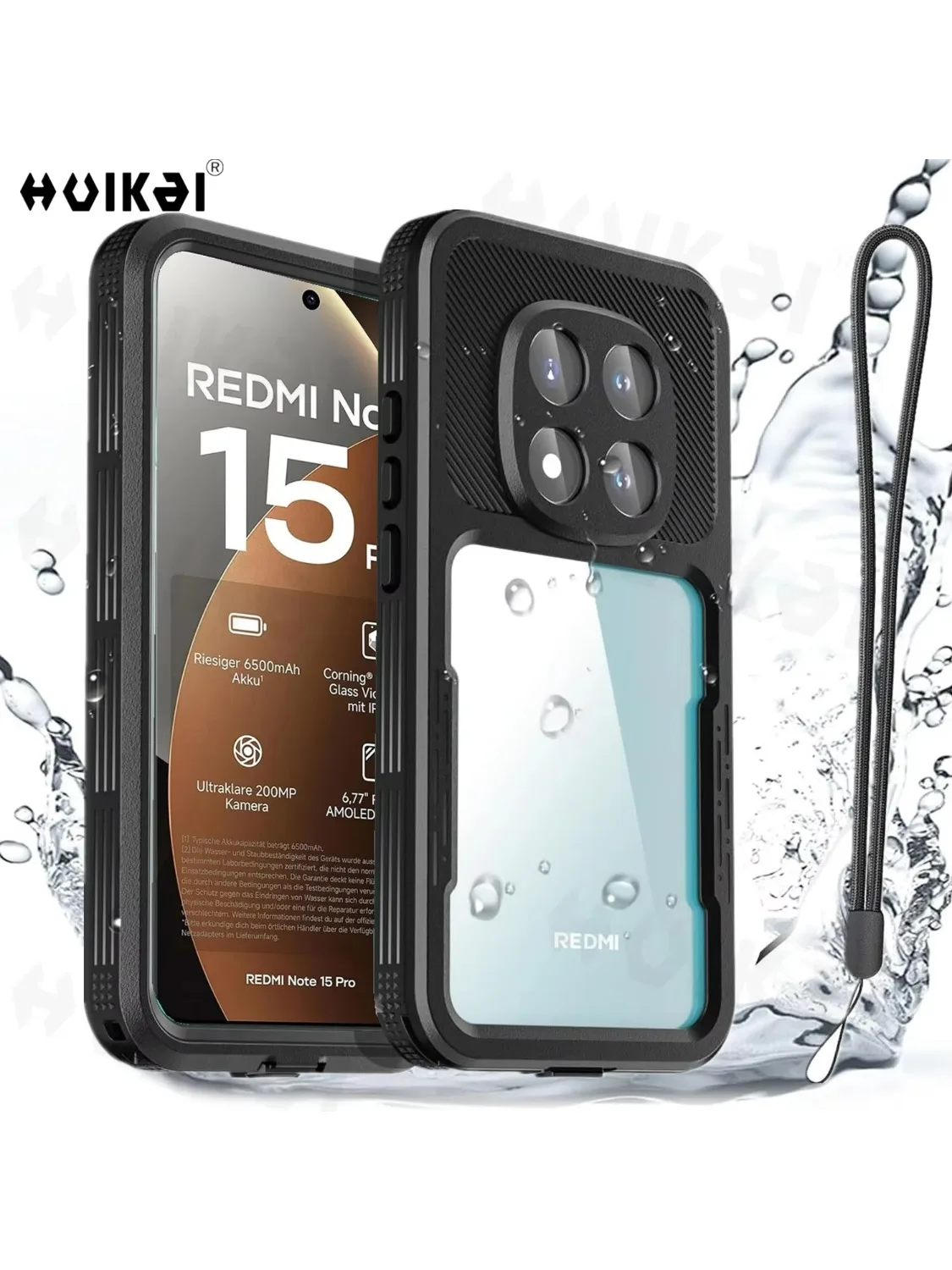 Wodoodporne etui do Xiaomi Redmi Note 15 Pro 5G Note 14 Pro 5G, odporne na śnieg i wstrząsy, z certyfikatem IP68, etui ochronne na całe urządzenie. — zdjęcie produktu 7
