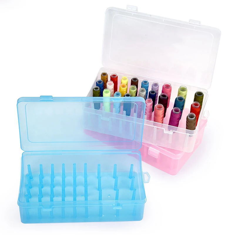 42 Axis Sewing Threads Storage Box Bobbin Carrying Case Container Holder Transparent Needle Wire Storage Organizer Sewing Reel