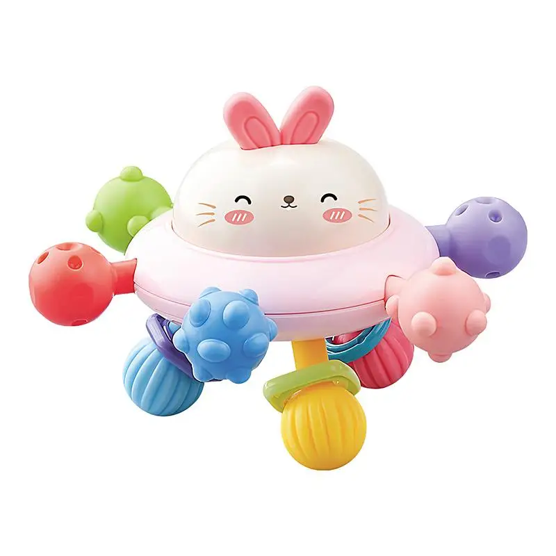 Kids Sensory Ball Bunny Soft Silicone Teether Soft Silicone Teether Developmental Oral Motor Chew Toy Soothing Kids Teething Toy